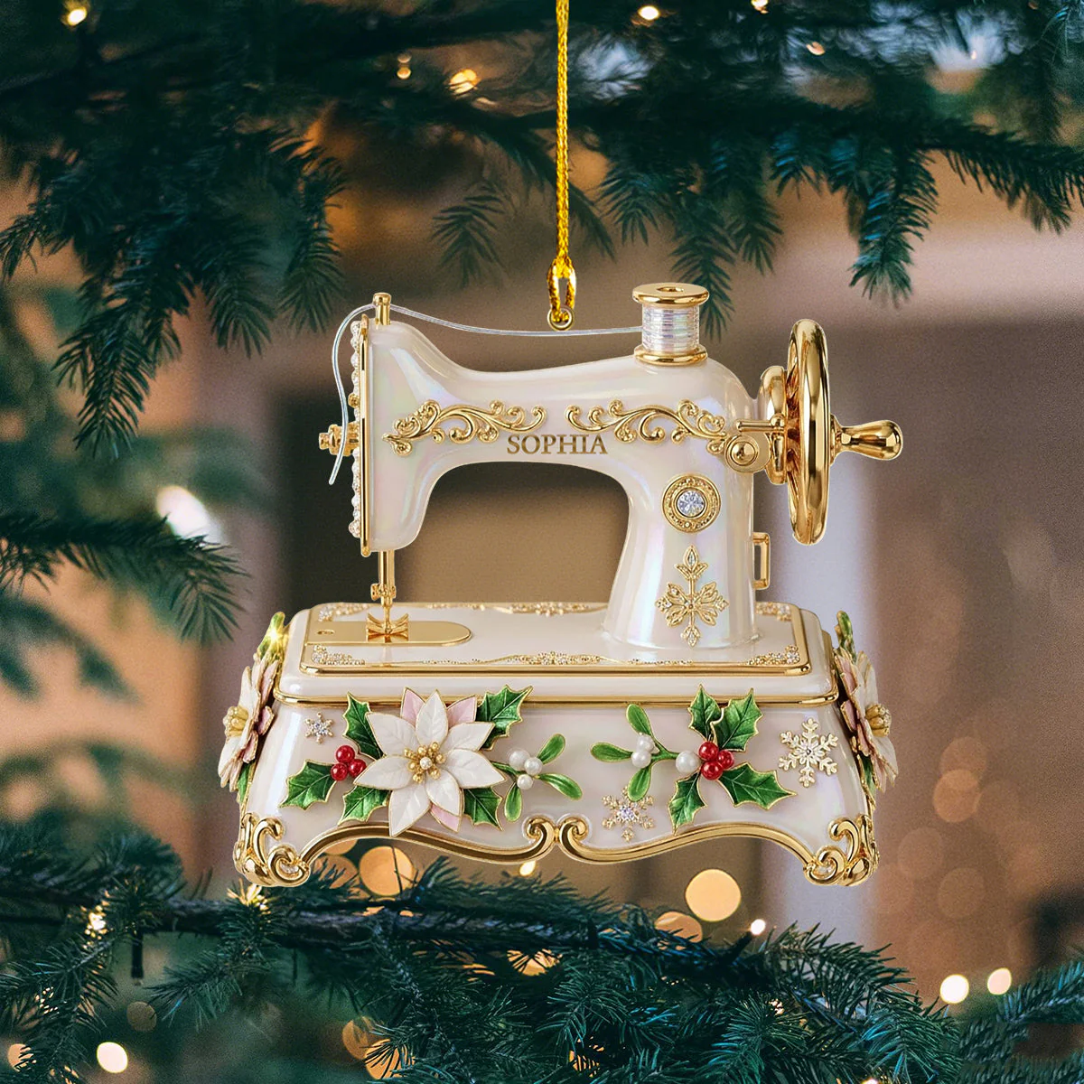 Custom Name Sewing Machine Ornament - Personalized Gifts For Sewing Lovers - Image 2