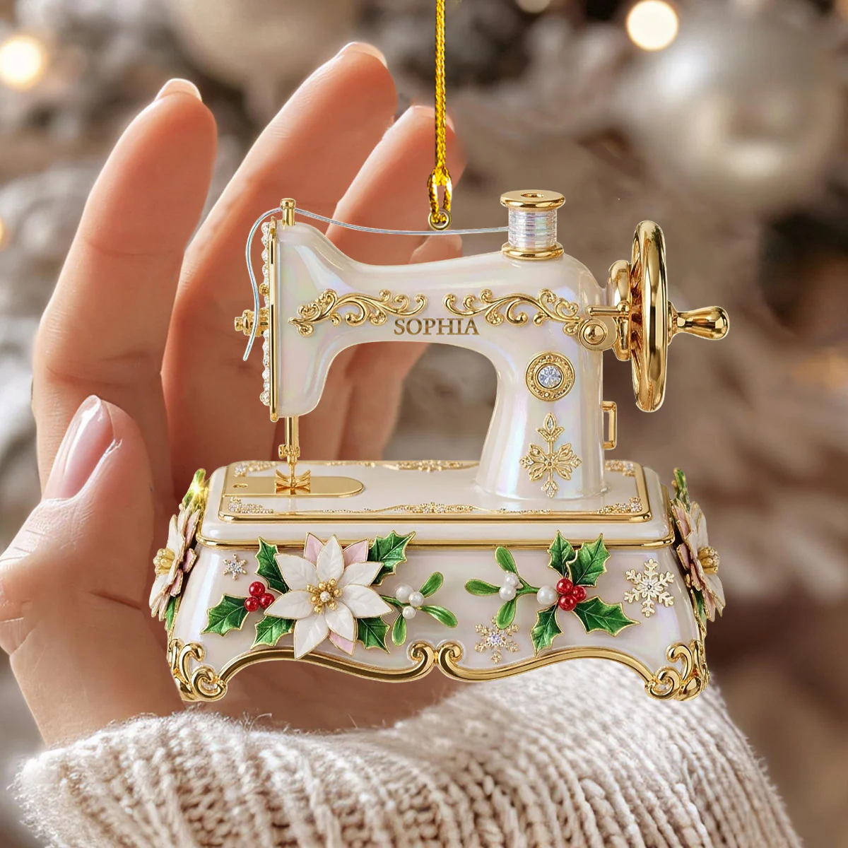 Custom Name Sewing Machine Ornament - Personalized Gifts For Sewing Lovers - Image 3