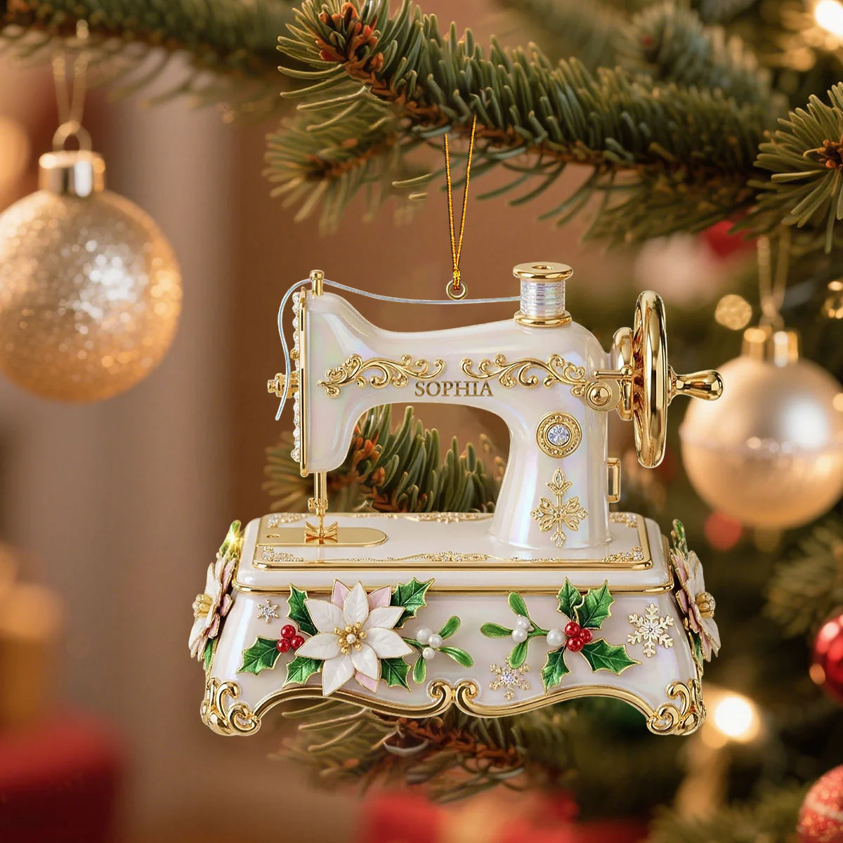 Custom Name Sewing Machine Ornament - Personalized Gifts For Sewing Lovers - Image 4