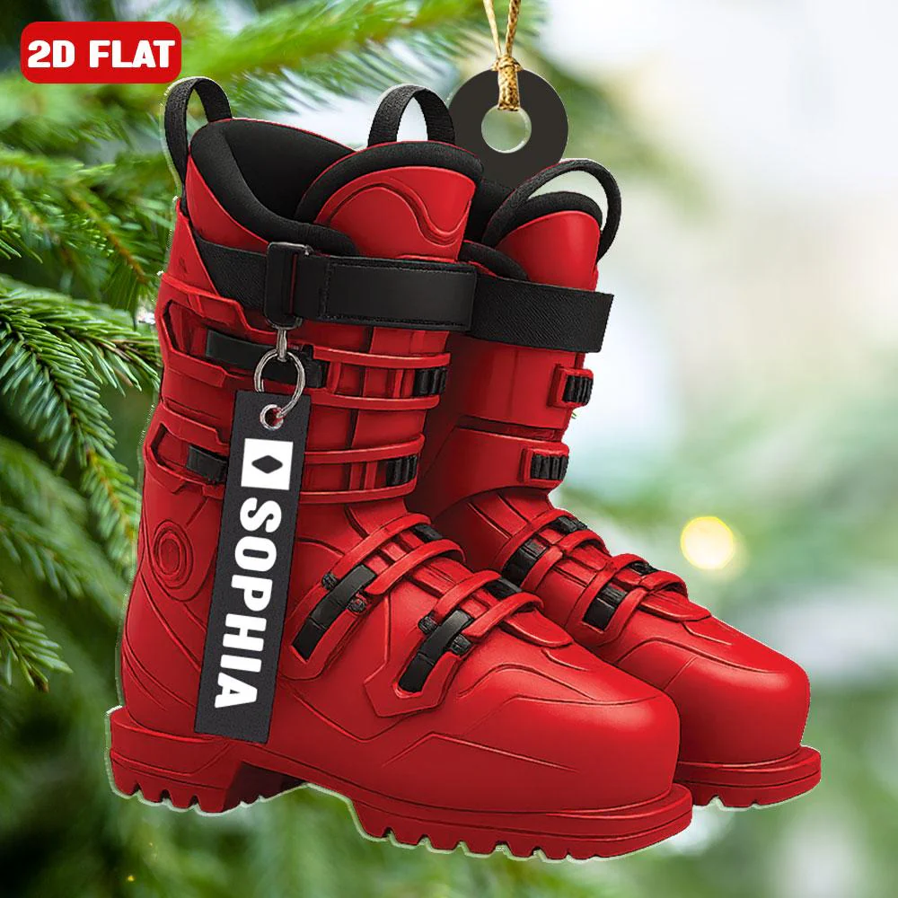 Custom Name Ski Boots Christmas Ornament Personalized Christmas Gift For Skiing Lovers - Image 3