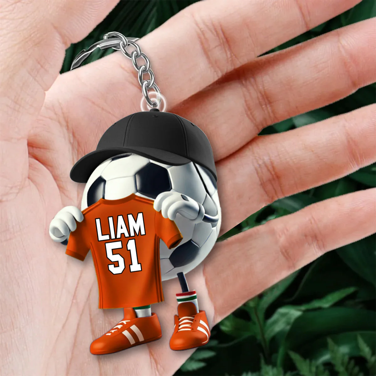 Custom Name Soccer Keychain, Soccer Lover Personalized Gift - Image 2