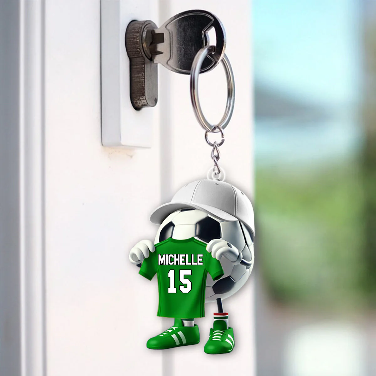Custom Name Soccer Keychain, Soccer Lover Personalized Gift - Image 3