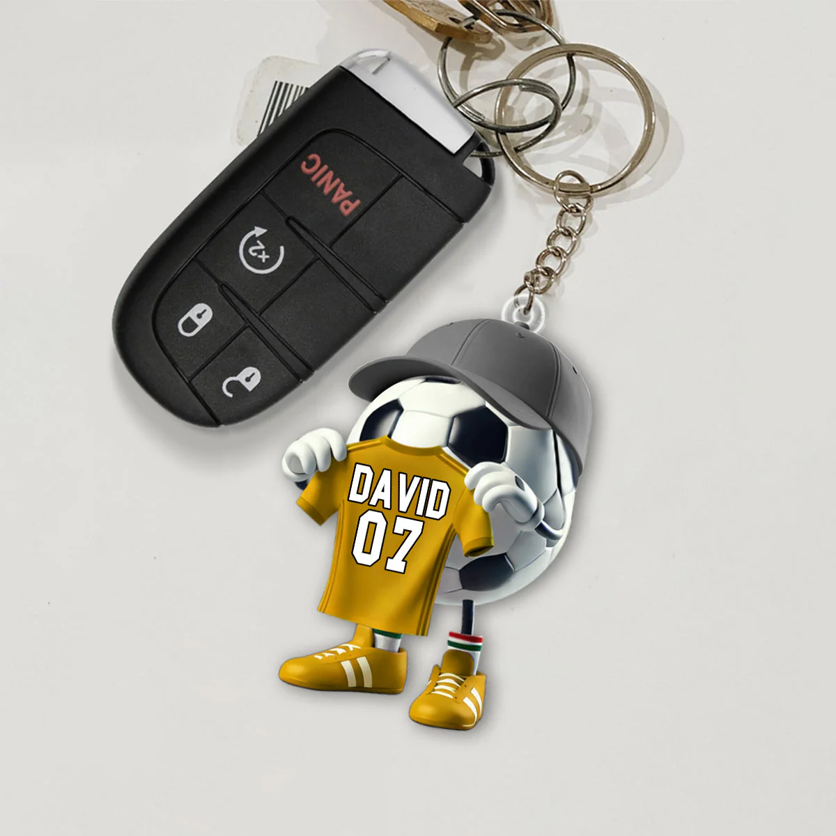 Custom Name Soccer Keychain, Soccer Lover Personalized Gift - Image 4