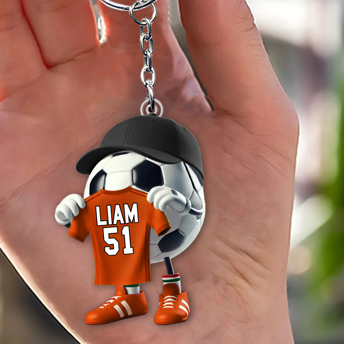 Custom Name Soccer Keychain, Soccer Lover Personalized Gift - Image 5
