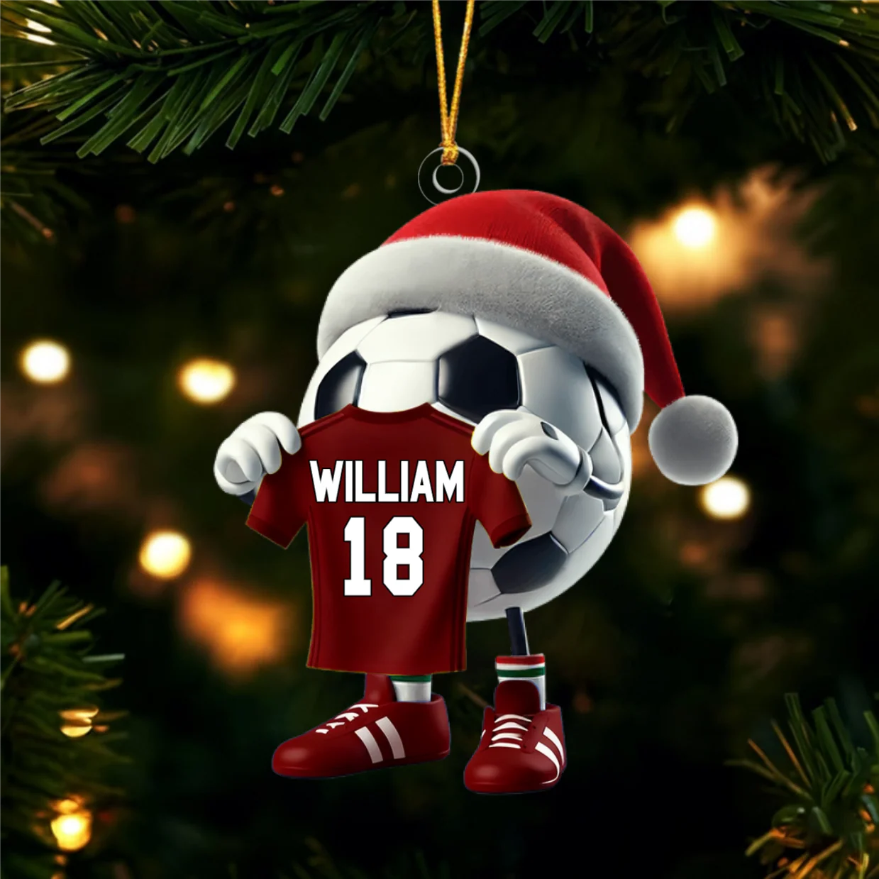 Custom Name Soccer Ornament, Soccer Lover Personalized Christmas Gift - Image 5
