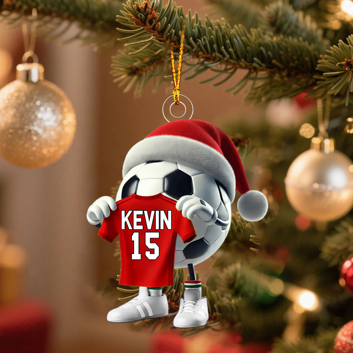 Custom Name Soccer Ornament, Soccer Lover Personalized Christmas Gift - Image 7