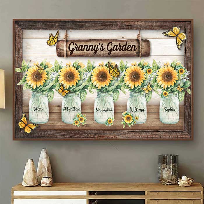 Custom Personalized Sunflower Poster - Gift Idea For Grandma Mom - Image 2
