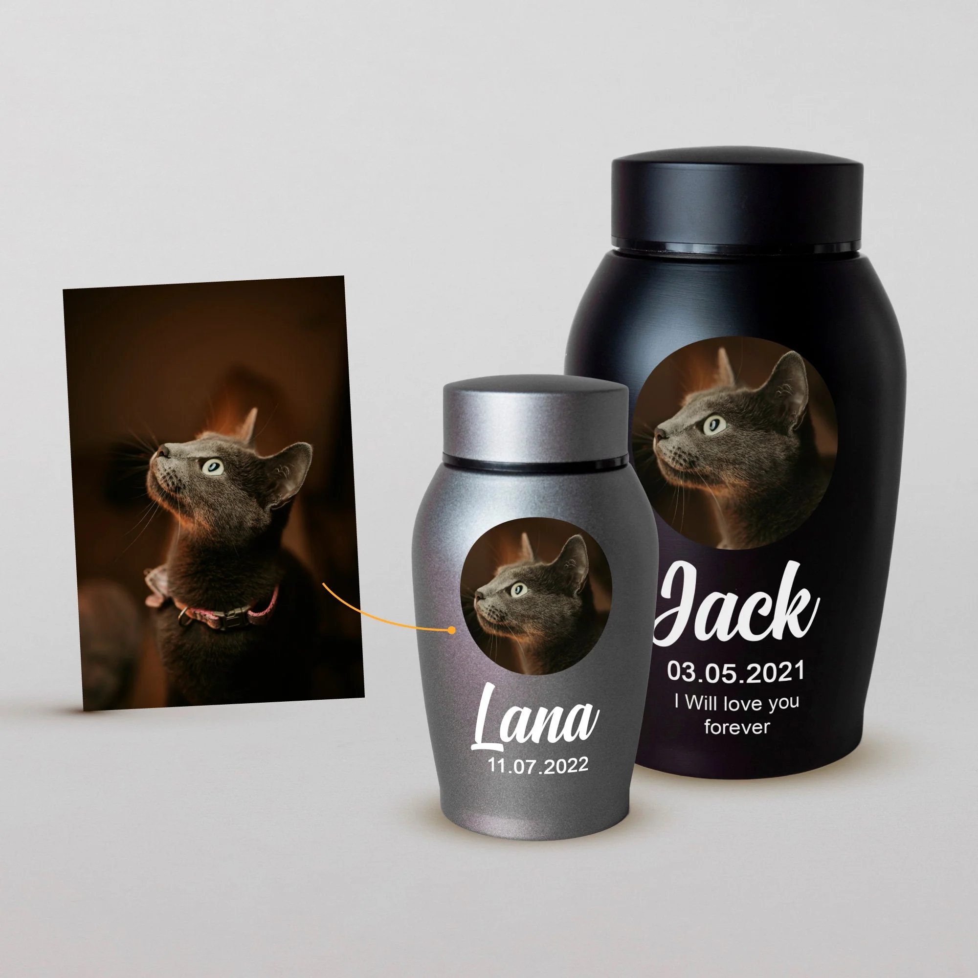Custom Pet Photo Urn for dogs ashes, Personalized Dog Memorial Cremation Urn, Pet Memorial Gift