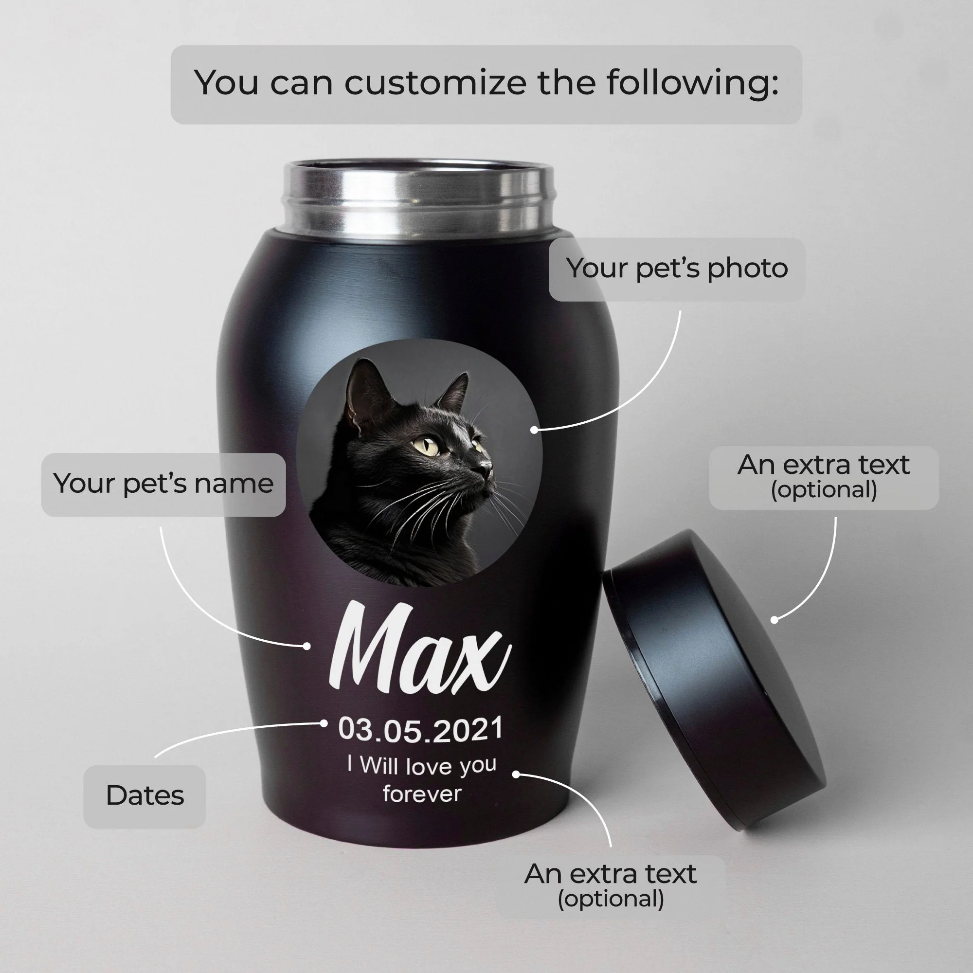 Custom Pet Photo Urn for dogs ashes, Personalized Dog Memorial Cremation Urn, Pet Memorial Gift - Image 4