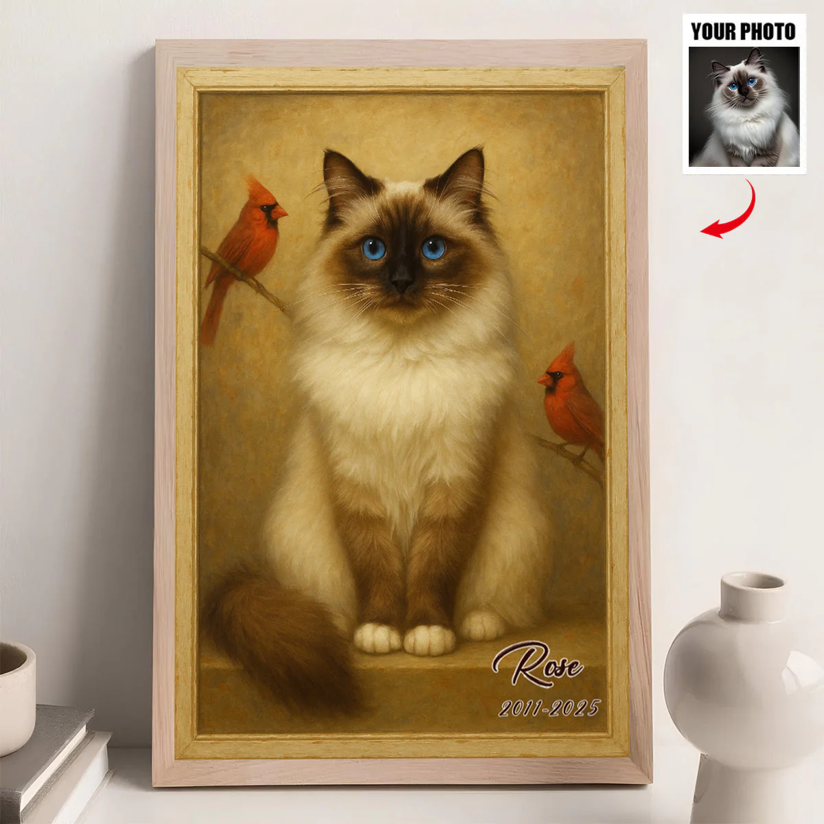 Custom Pet Portrait Painting, Dog Portrait From Photo, Personalized Canvas Poster, Memorial Cardinal Gift - Image 5