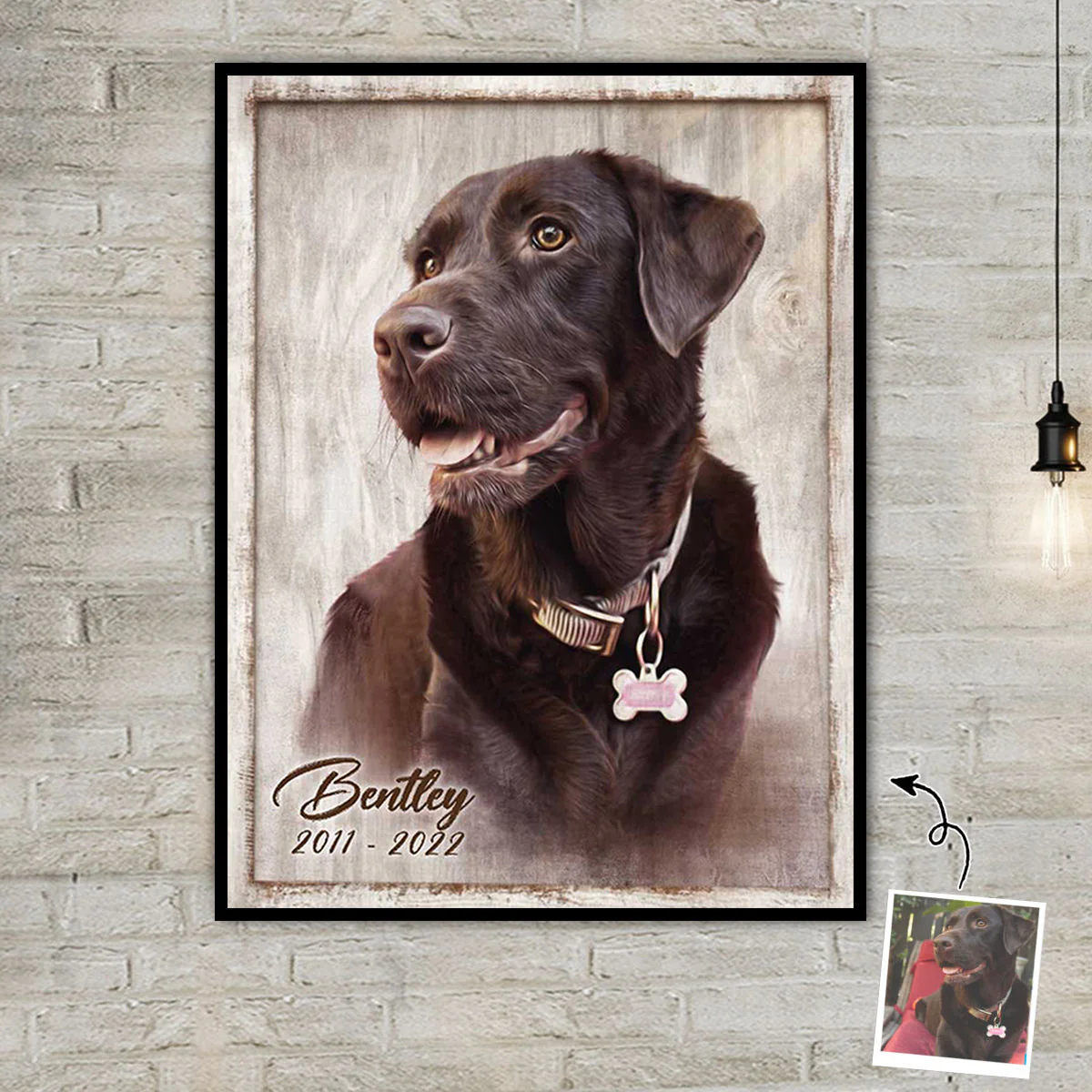 Custom Pet Portrait Painting, Dog Portrait From Photo, Personalized Canvas Poster, Memorial Gifts - Image 3
