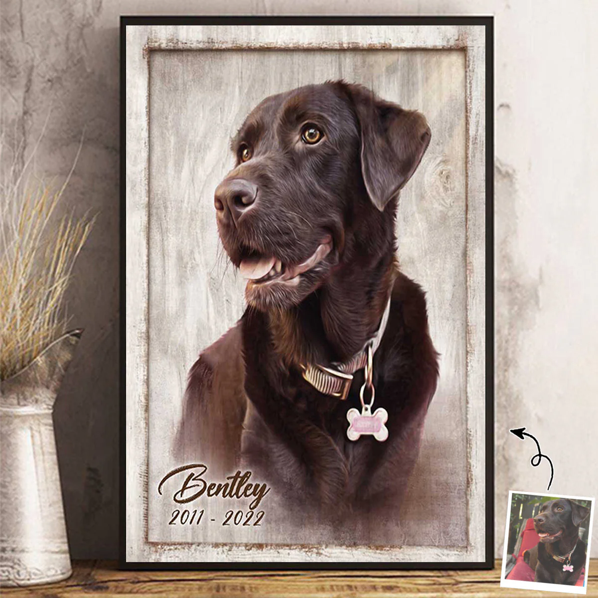 Custom Pet Portrait Painting, Dog Portrait From Photo, Personalized Canvas Poster, Memorial Gifts - Image 4