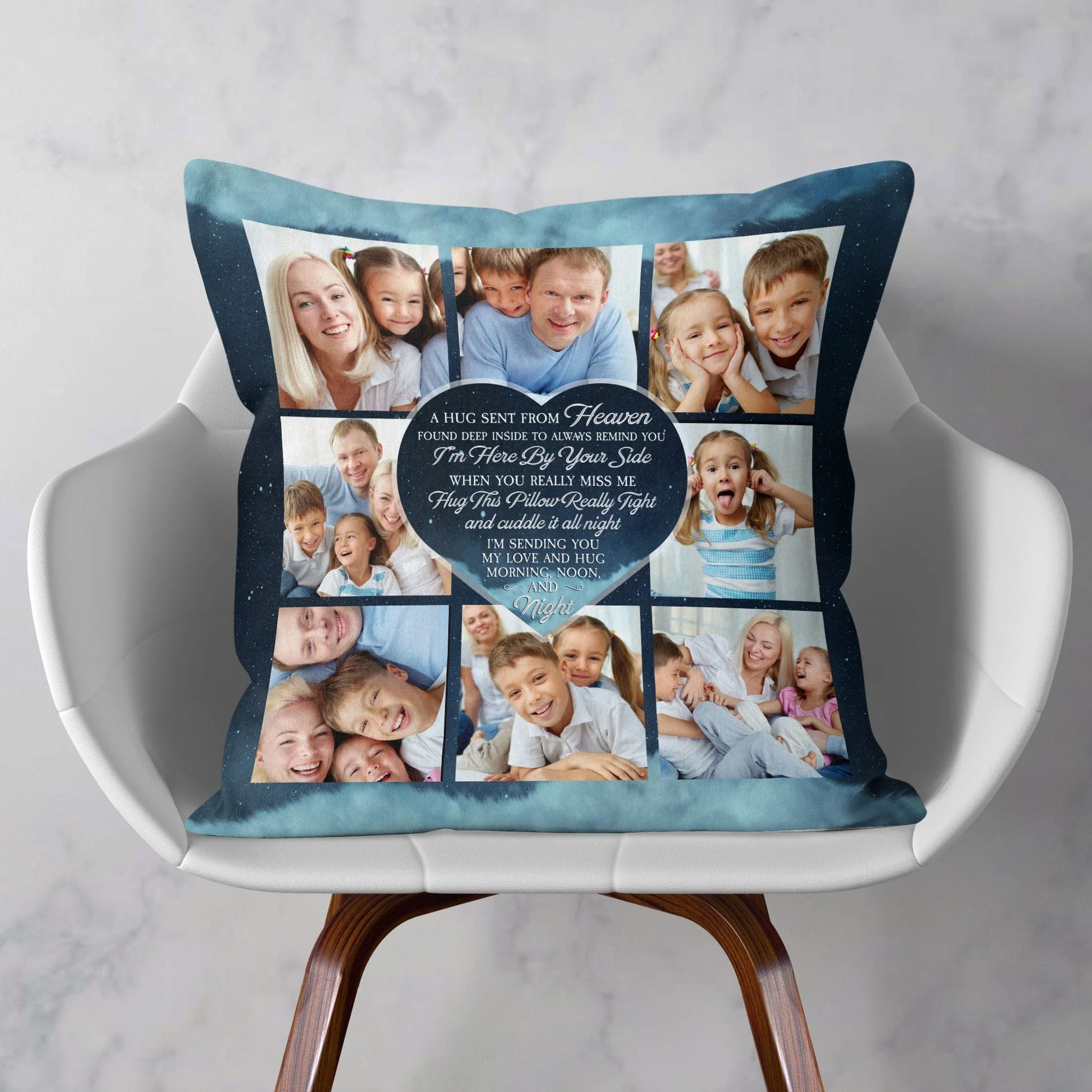 Custom Photo A Hug Sent From Heaven Memorial Personalized Pillow - Image 5
