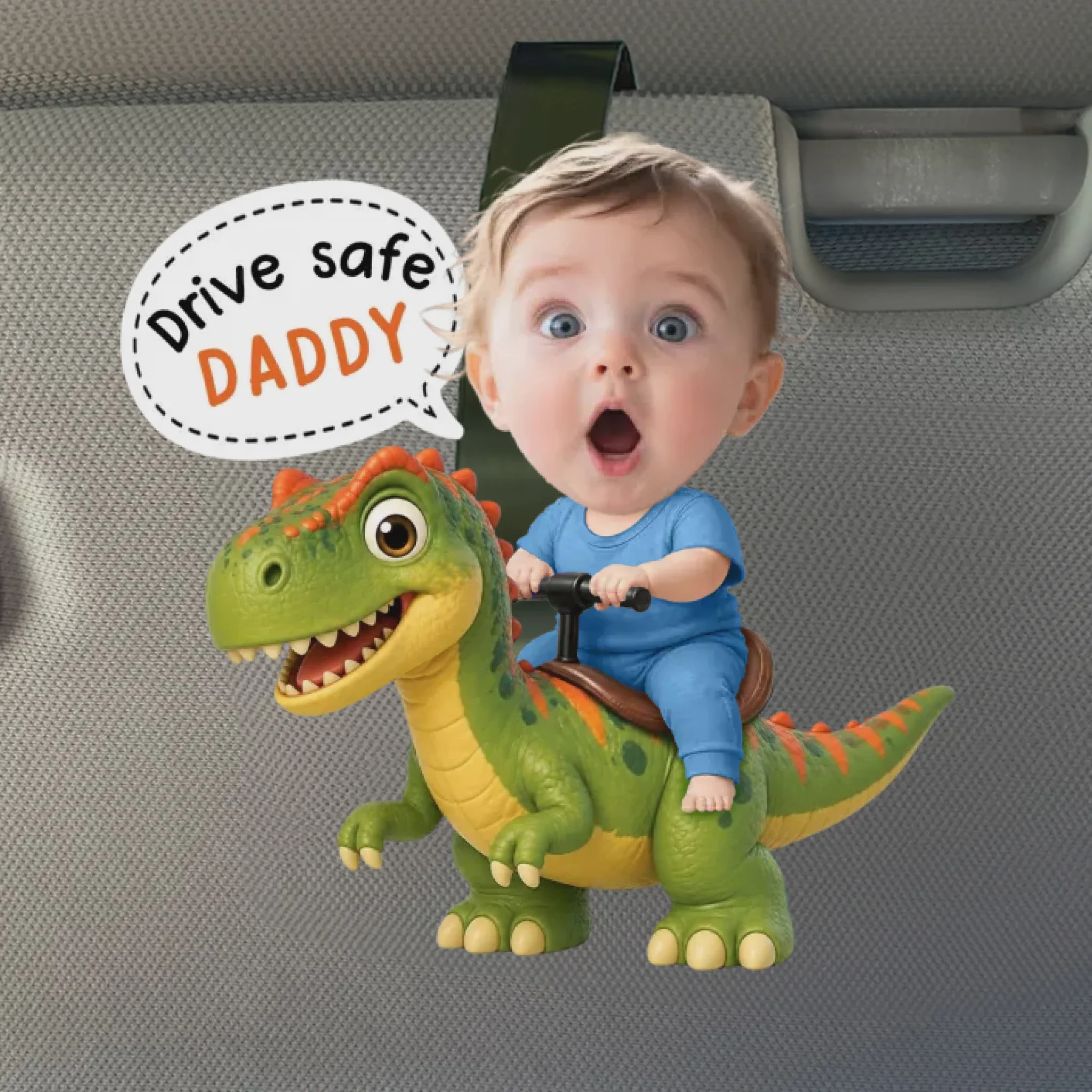 Custom Photo Acrylic Car Visor Clip - Personalized Father's Day Gifts For Dad, Grandpa - Drive Safe Super Dad - Image 2