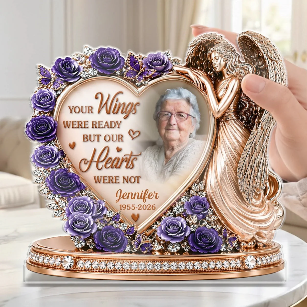 Custom Photo Acrylic Plaque - Personalized Memorial Sympathy Gifts For Loss Of Mom, Dad - Forever Loved, Never Forgotten - Image 3