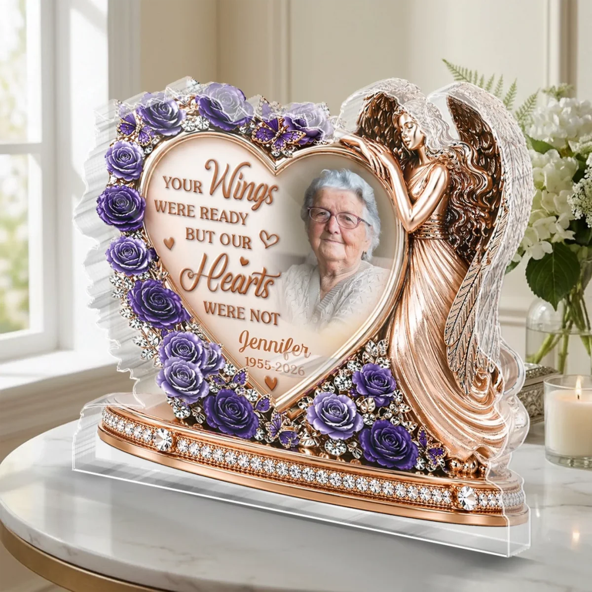 Custom Photo Acrylic Plaque - Personalized Memorial Sympathy Gifts For Loss Of Mom, Dad - Forever Loved, Never Forgotten - Image 6