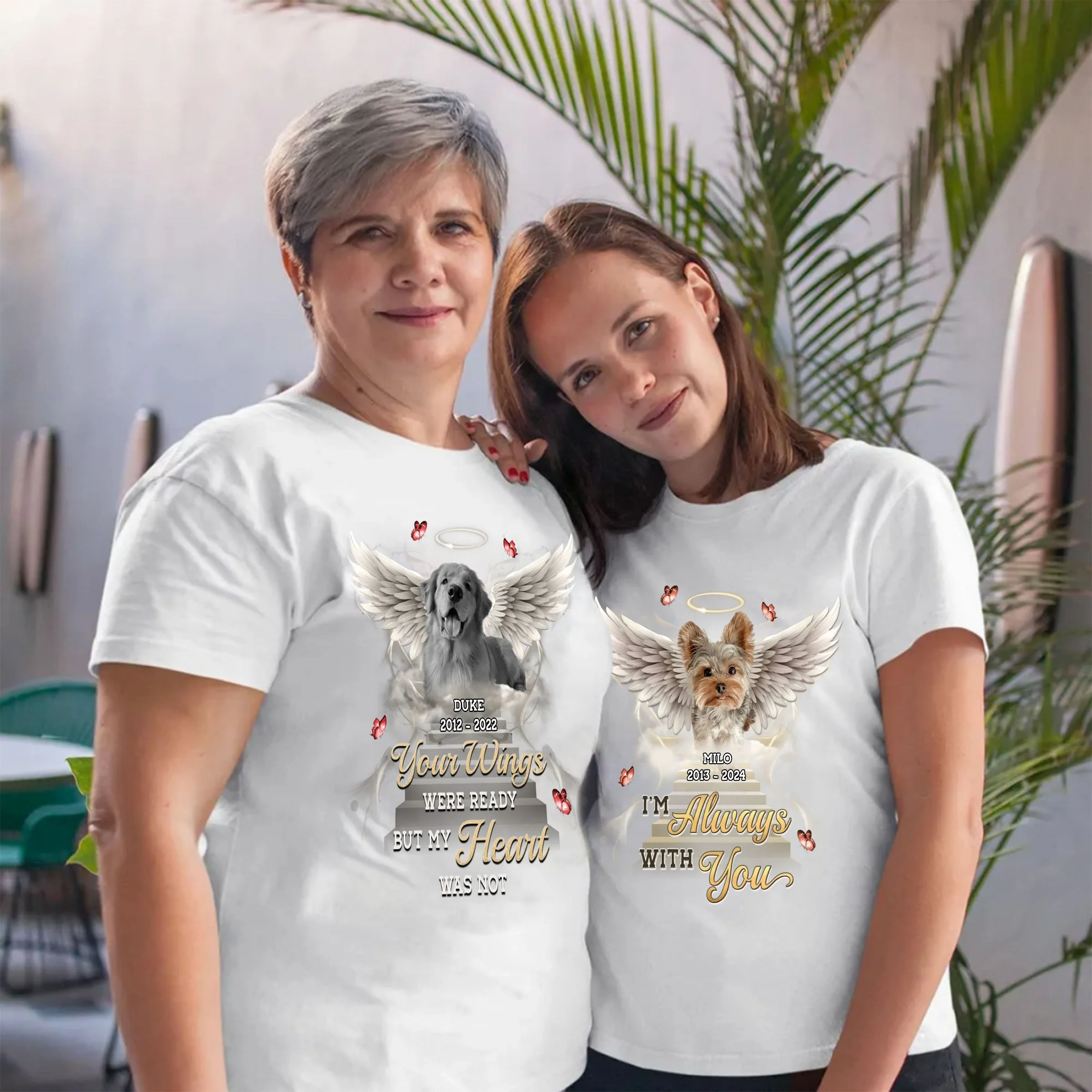Custom Photo Always In My Heart - Memorial Personalized Unisex T-shirt - Image 2
