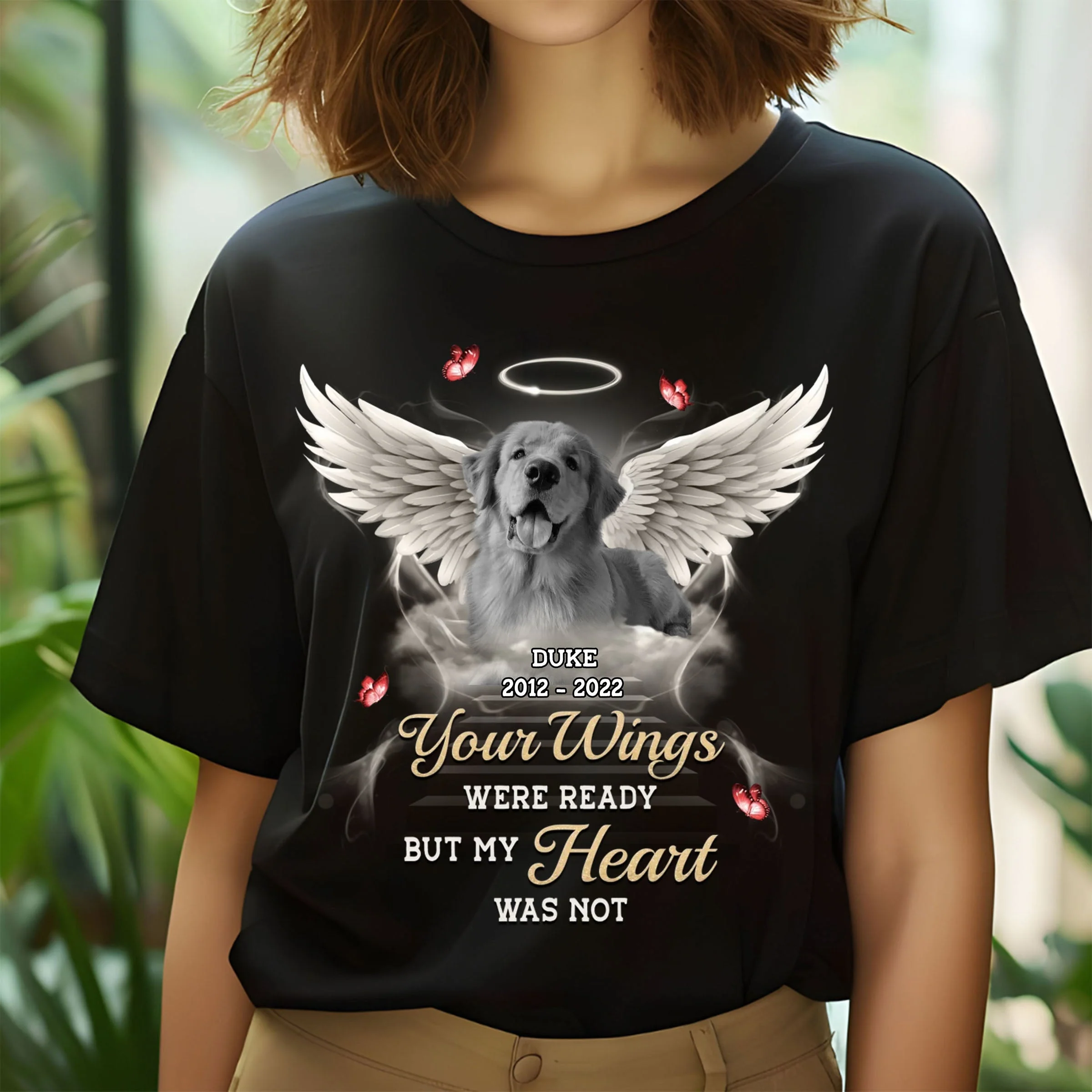 Custom Photo Always In My Heart - Memorial Personalized Unisex T-shirt - Image 6