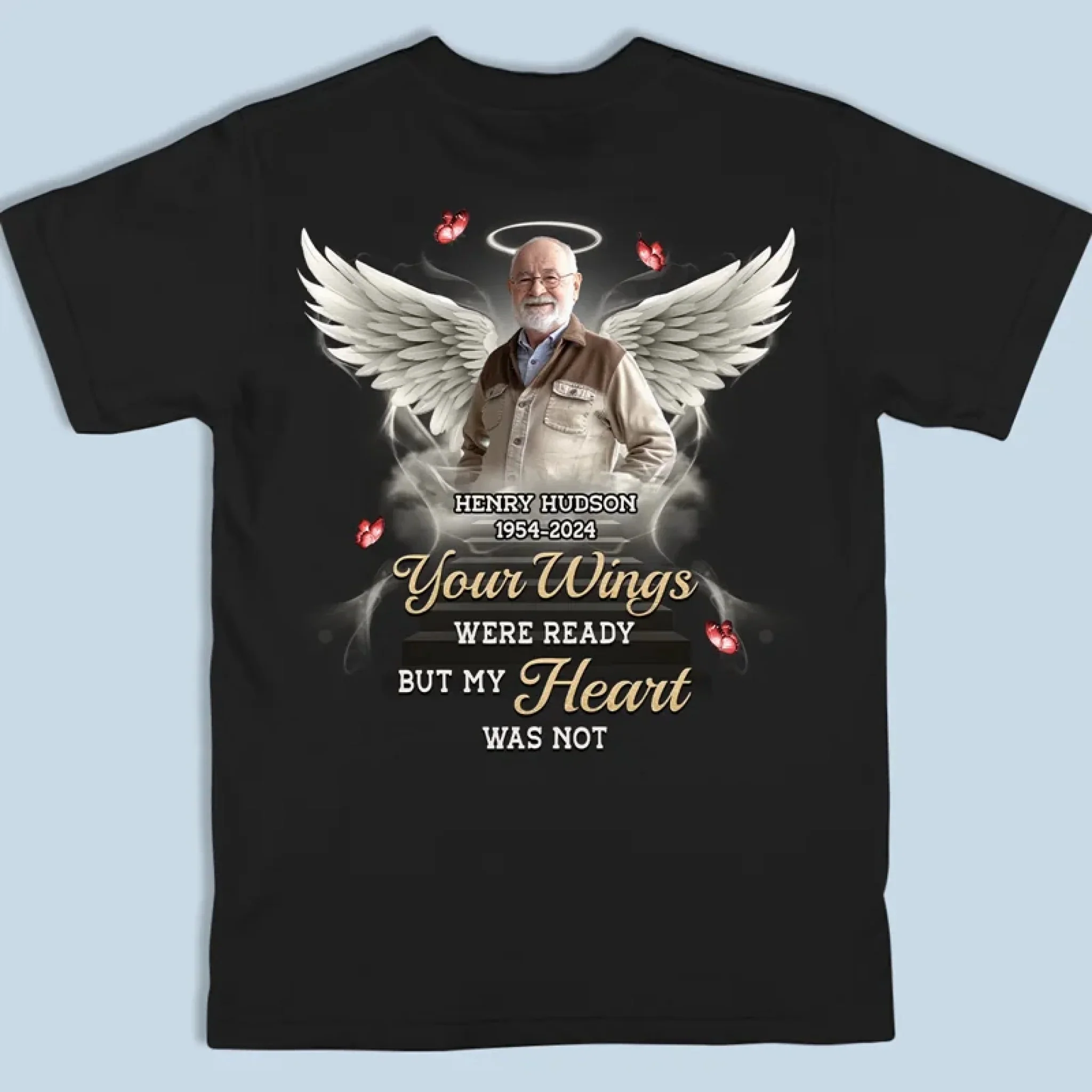 Custom Photo Always In My Heart - Memorial Personalized Unisex T-shirt - Image 7
