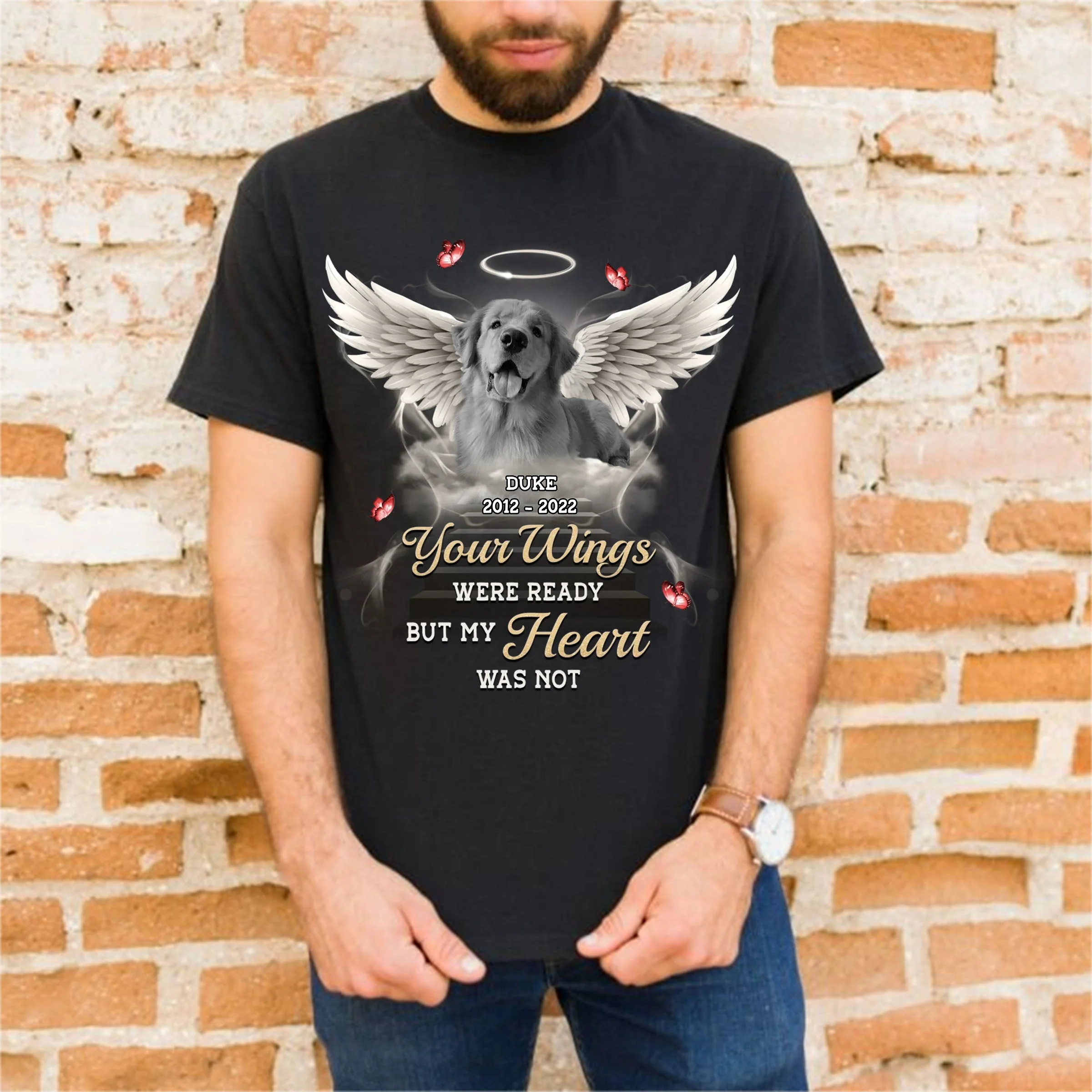 Custom Photo Always In My Heart - Memorial Personalized Unisex T-shirt - Image 8