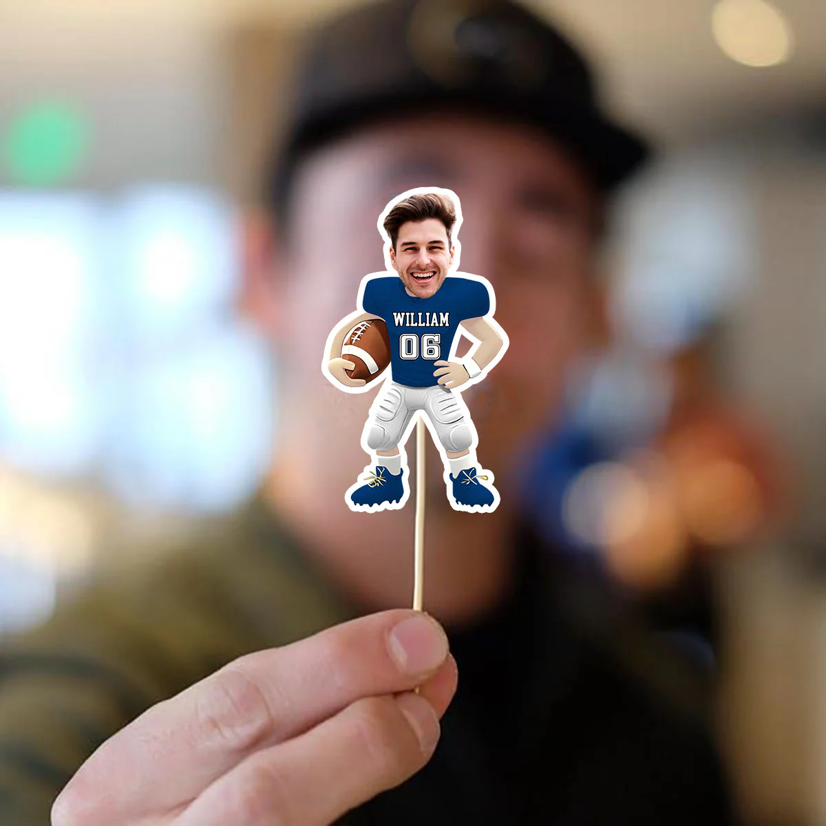 Custom Photo American Football Decoration Personalized Cupcake Toppers - Image 2
