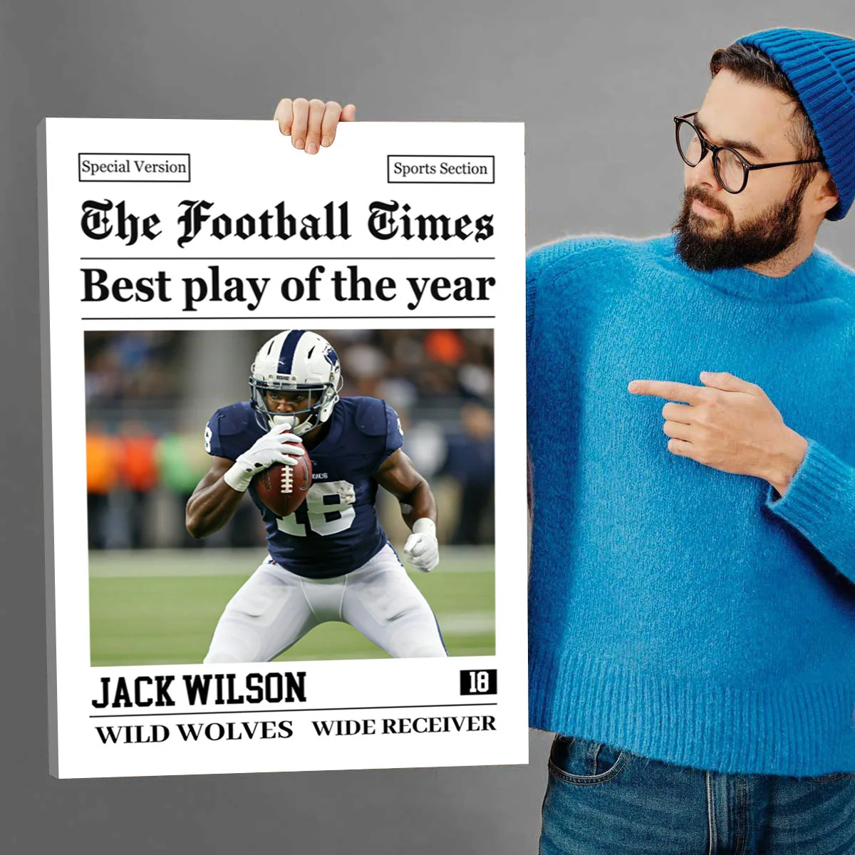 Custom Photo American Football Photo Poster Rookie Today, Champion Tomorrow - Personalized Gift For Football Player - Image 2