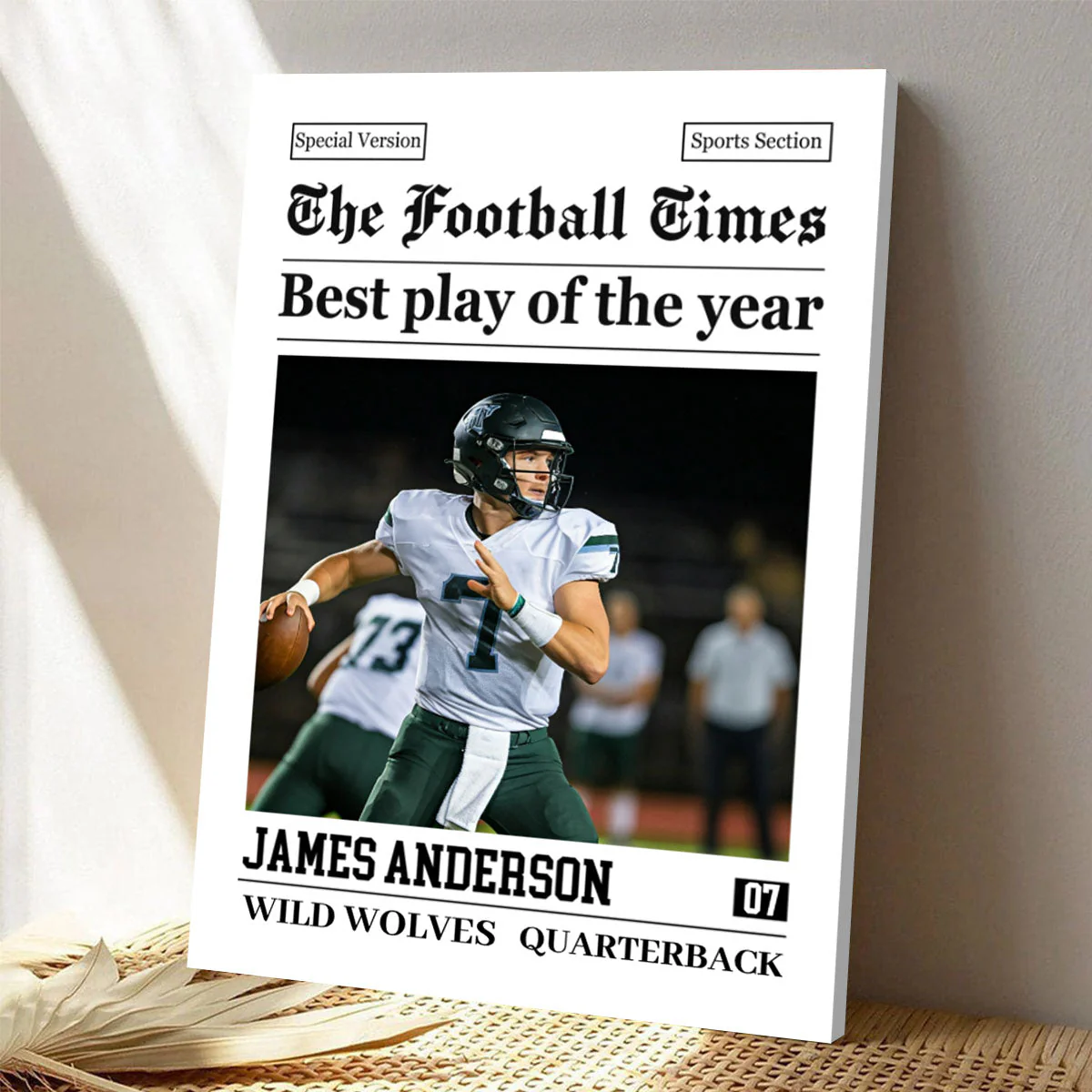 Custom Photo American Football Photo Poster Rookie Today, Champion Tomorrow - Personalized Gift For Football Player - Image 3