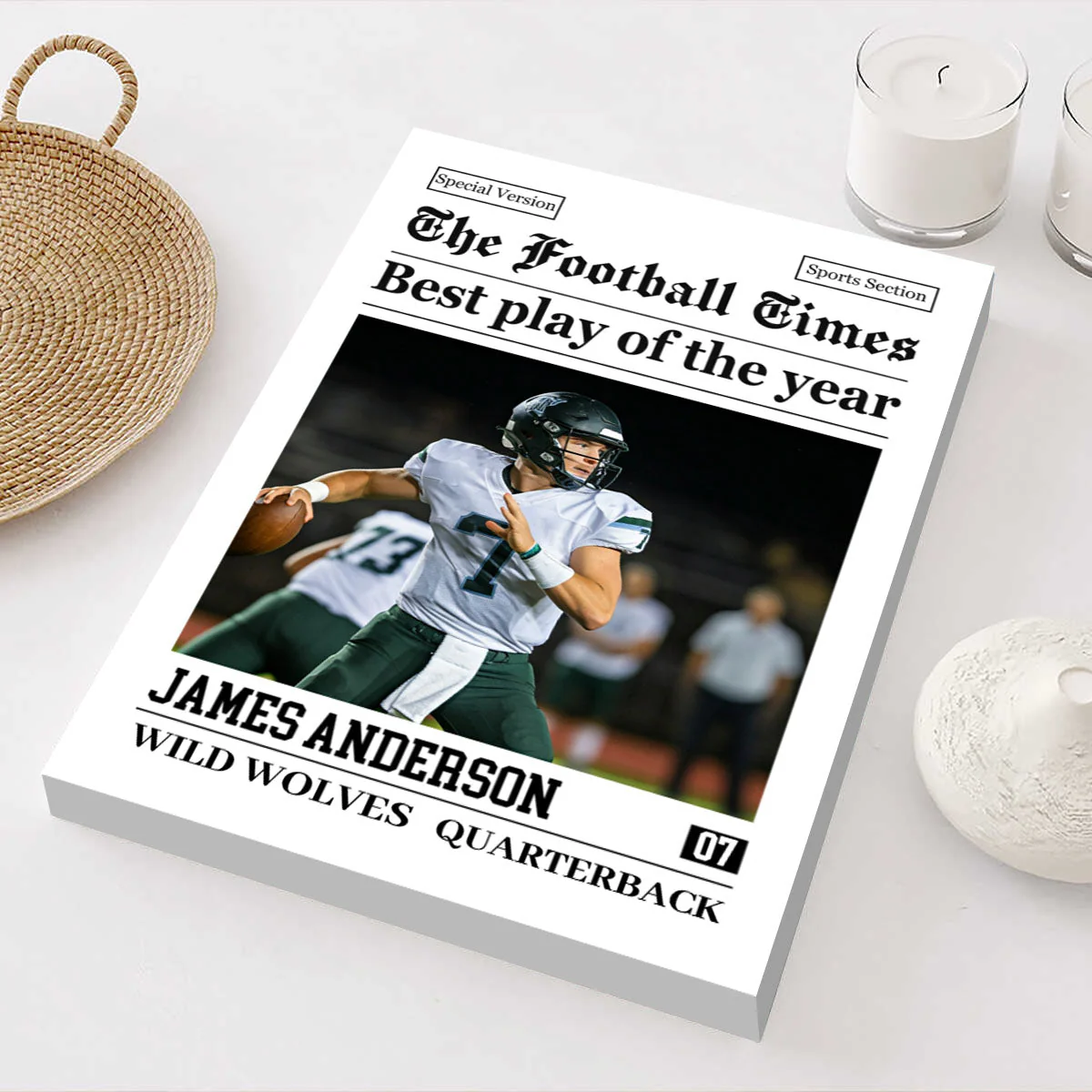 Custom Photo American Football Photo Poster Rookie Today, Champion Tomorrow - Personalized Gift For Football Player - Image 4
