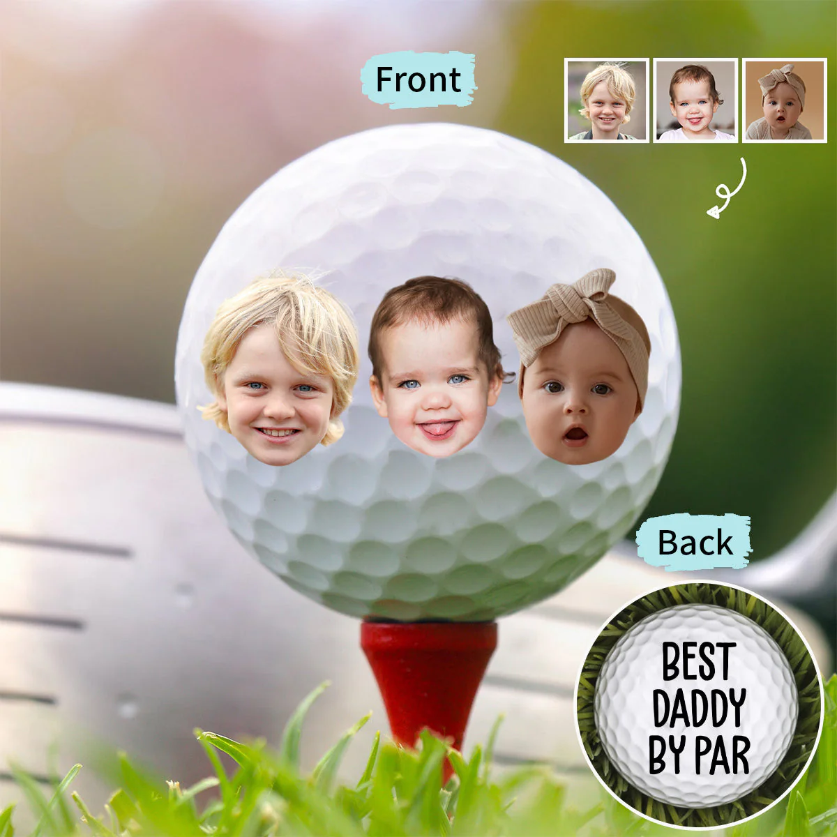 Custom Photo Best Daddy By Par Personalized Golf Ball - Image 4