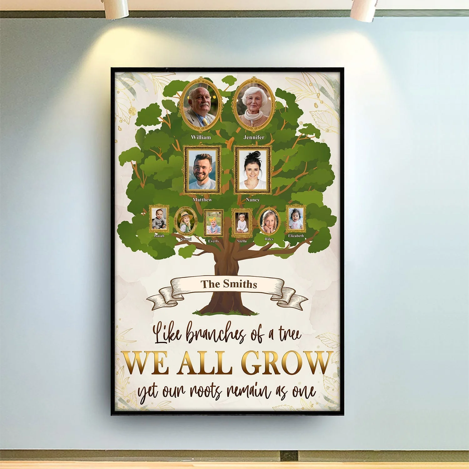 Custom Photo Branches Of Tree Home Decoration For Family, Grandparents Personalized Custom Poster - Image 2