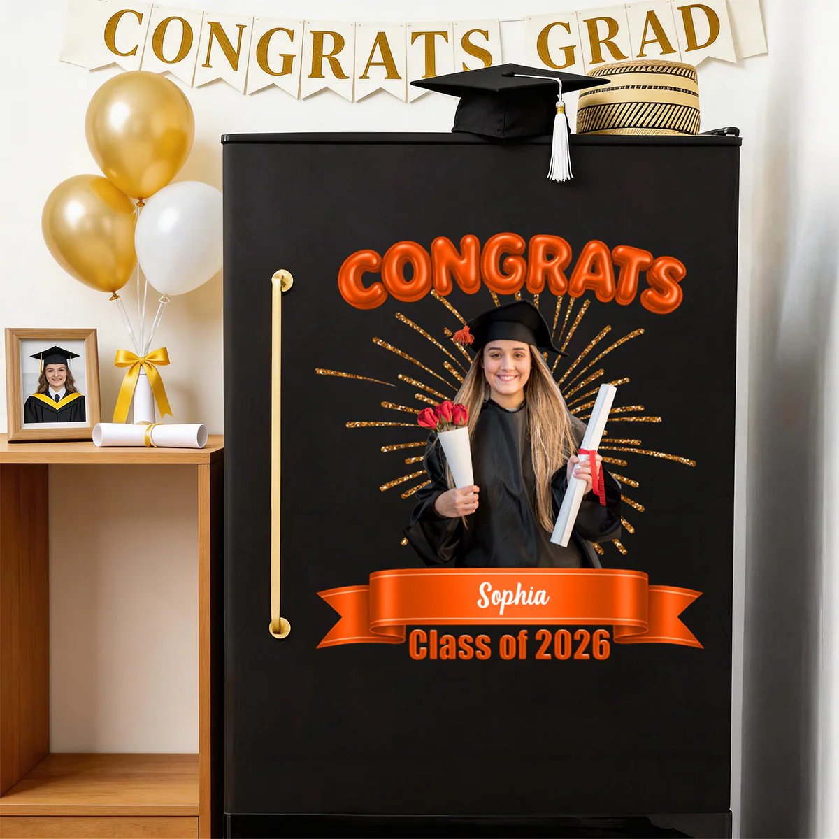 Custom Photo Class Of 2026 Graduation Personalized Decal Sticker - Image 2