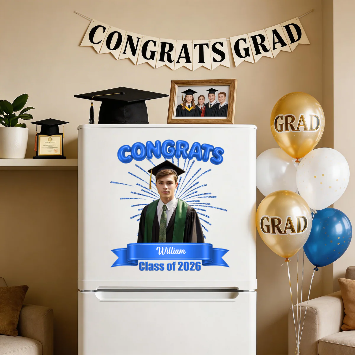 Custom Photo Class Of 2026 Graduation Personalized Decal Sticker - Image 4