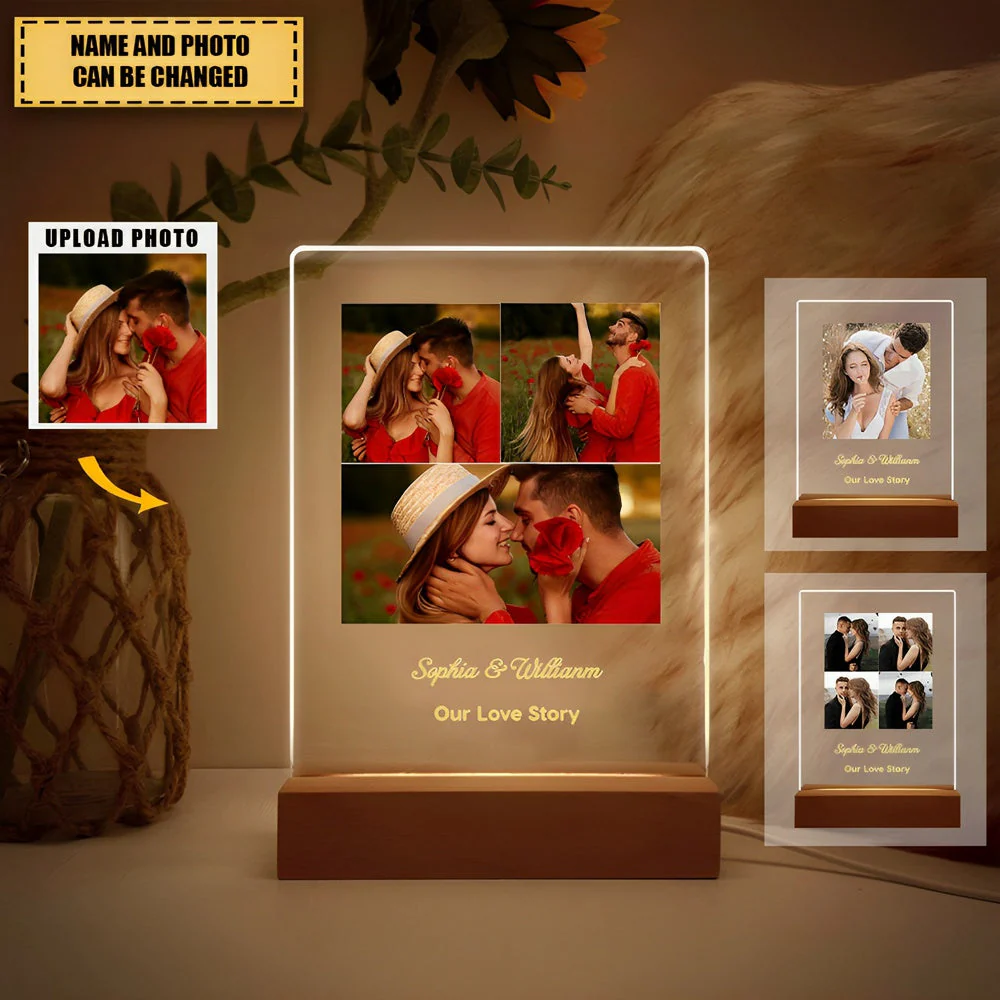 Custom Photo Collage LED Light, Best friend picture frame, Birthday gift for her,LED - Image 3