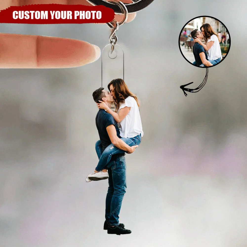 Custom Photo Couple Family - Personalized Acrylic Keychain - Gift For Couples - Image 4