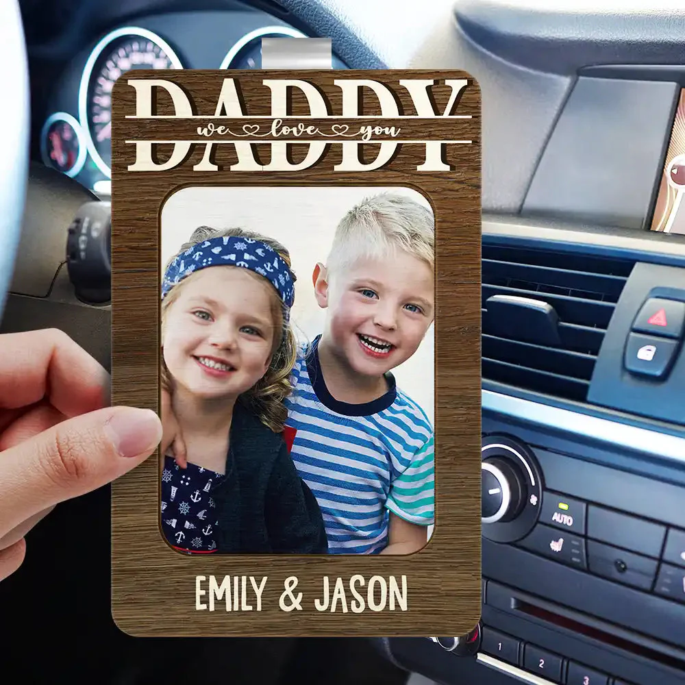 Custom Photo Dad Visor Clip - Personalized Dad We Love You Gift for Him - Image 2