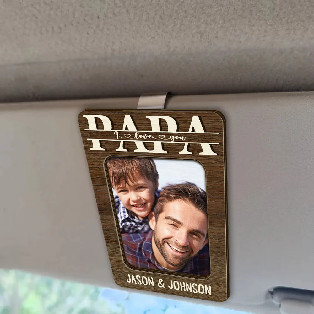 Custom Photo Dad Visor Clip - Personalized Dad We Love You Gift for Him - Image 3