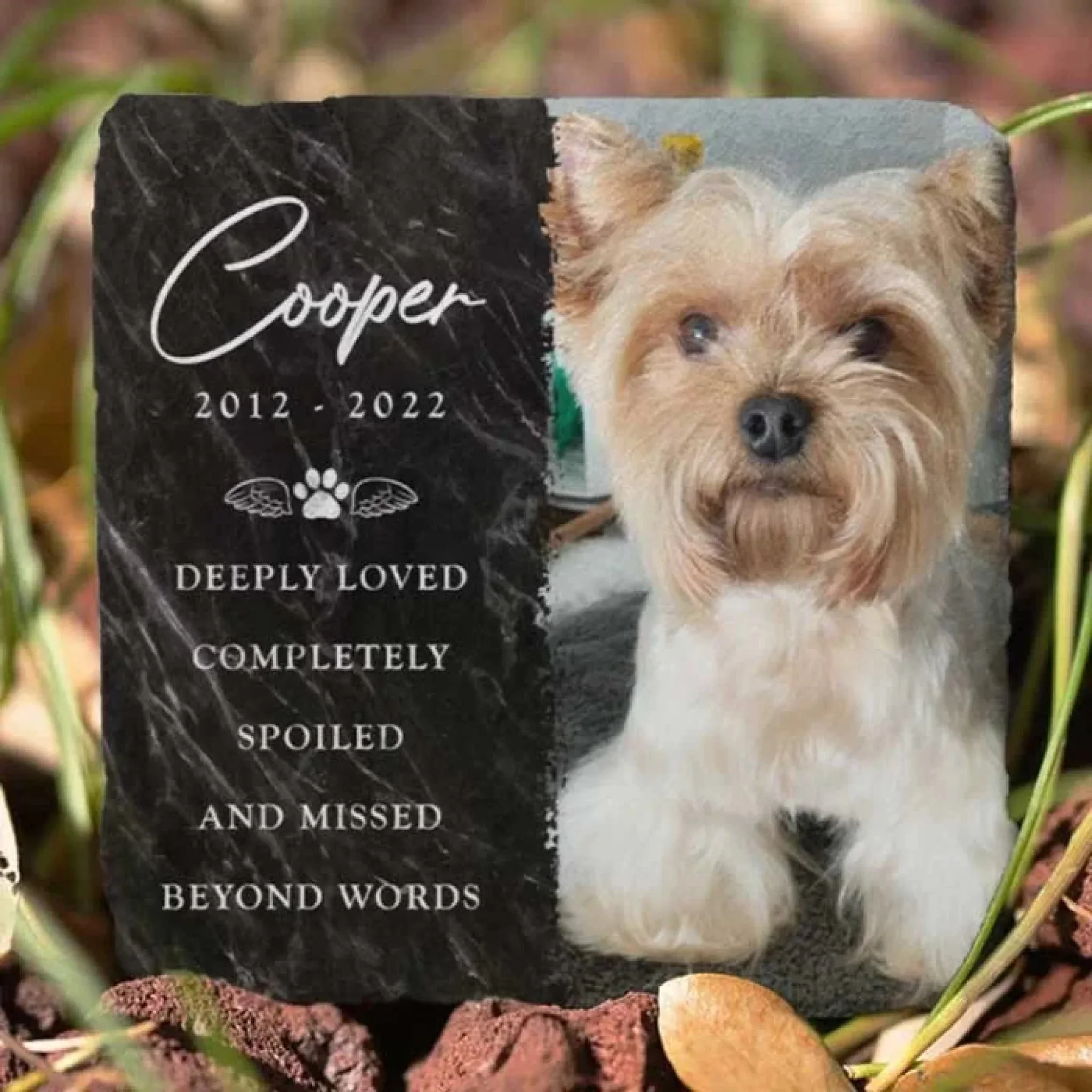 Custom Photo Deeply Loved - Personalized Memorial Stone Slate Gift For Pet Lovers - Image 4