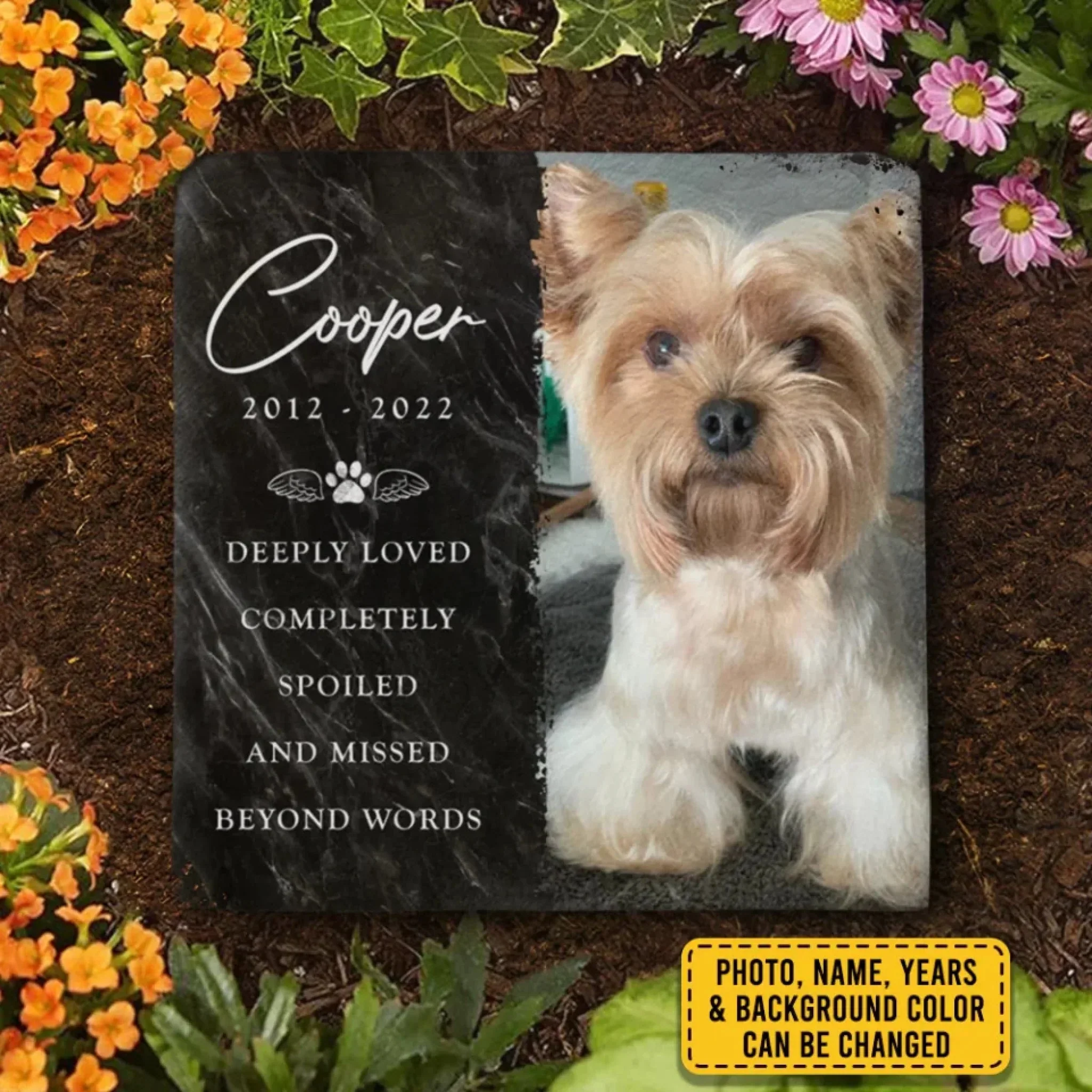 Custom Photo Deeply Loved - Personalized Memorial Stone Slate Gift For Pet Lovers - Image 5
