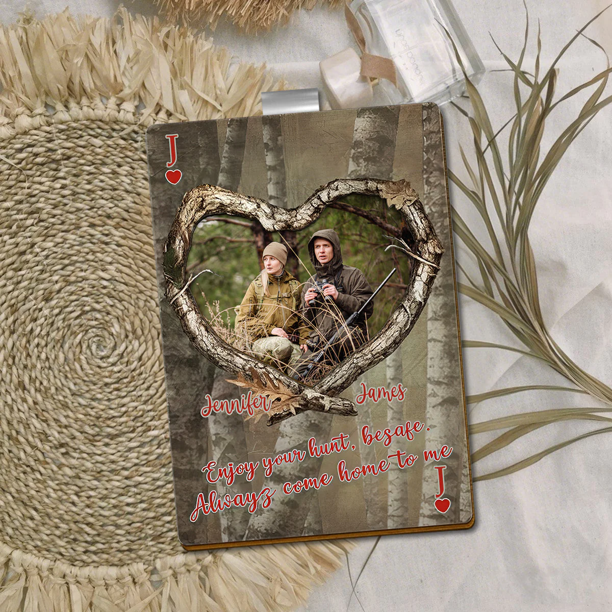 Custom Photo Enjoy Your Hunt, Be Safe - Personalized Car Visor Clip Gift for Hunting Husband - Image 4