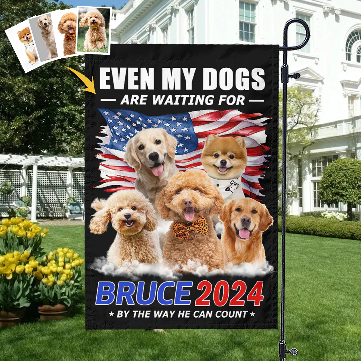 Custom Photo Even My Dogs Are Waiting For You 2024-Personalized Garden Flag - Image 2