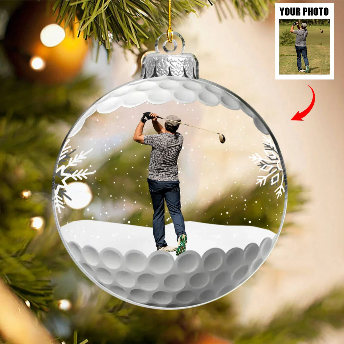 Custom Photo For The Love Of The Game - Personalized Ornament - Image 2