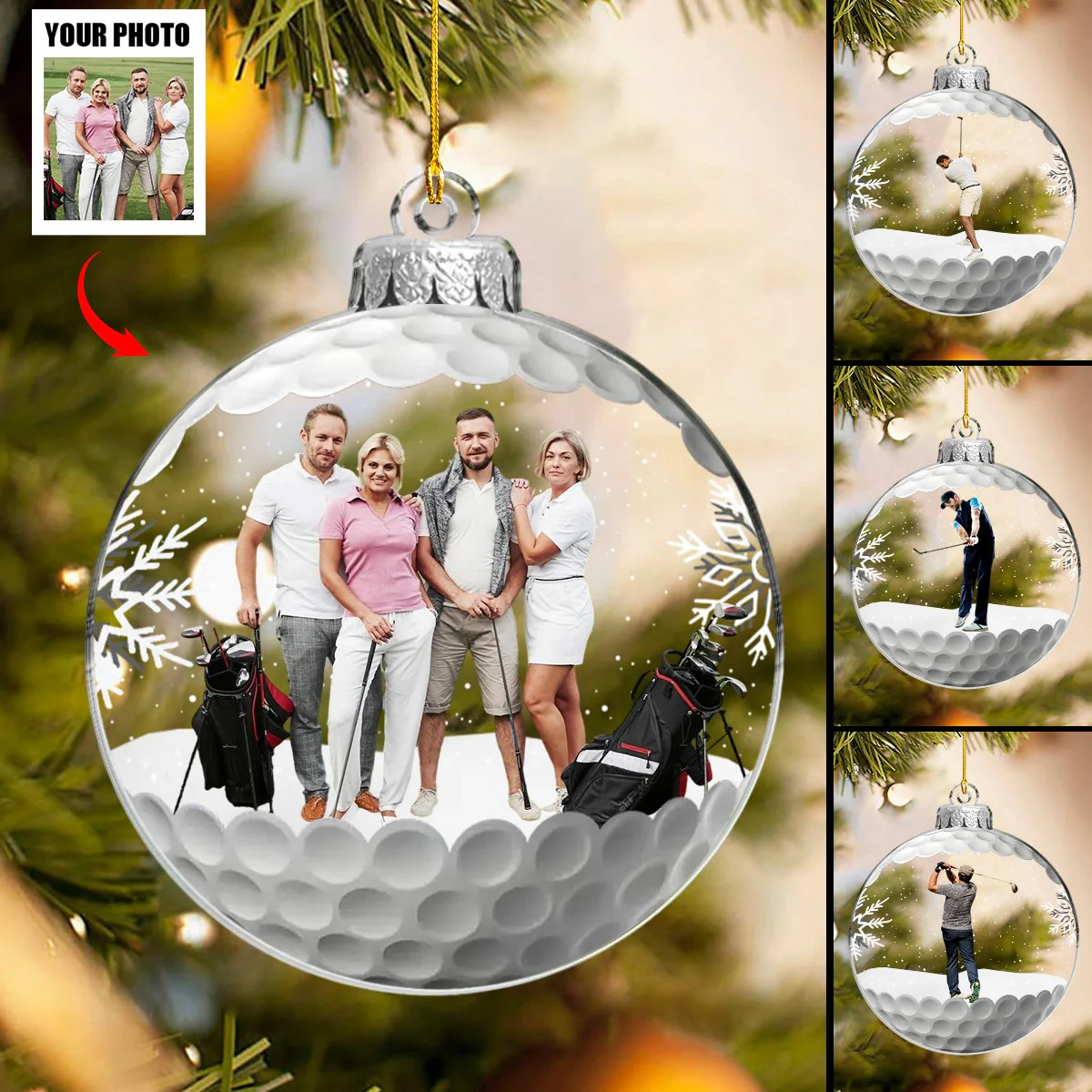 Custom Photo For The Love Of The Game - Personalized Ornament - Image 3