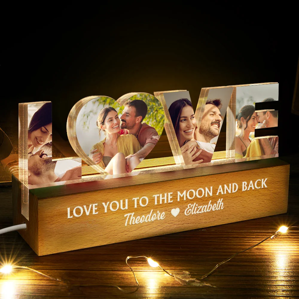 Custom Photo From Our First Kiss Till Our Last Breath - Personalized Custom Shaped LED Light - Image 2