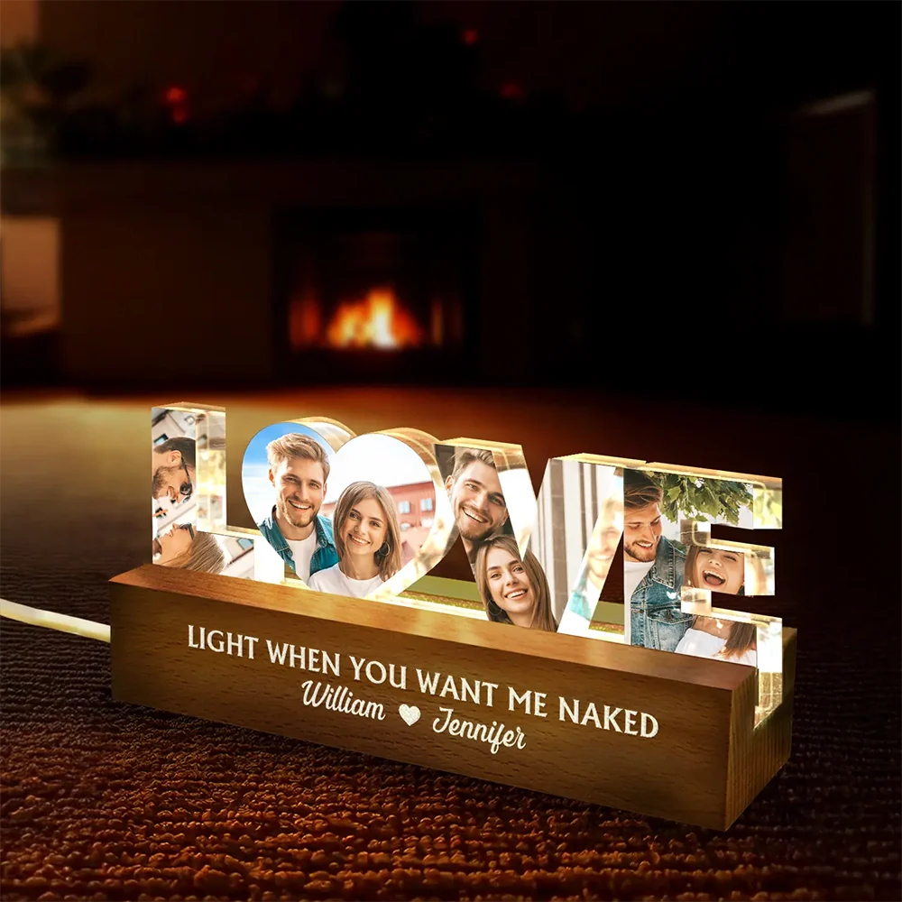 Custom Photo From Our First Kiss Till Our Last Breath - Personalized Custom Shaped LED Light - Image 3