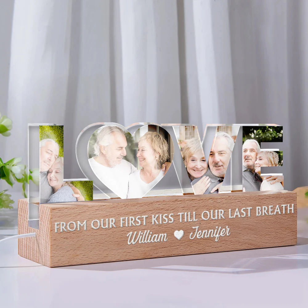 Custom Photo From Our First Kiss Till Our Last Breath - Personalized Custom Shaped LED Light - Image 5