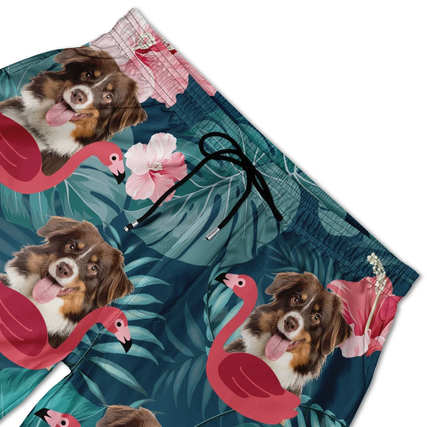 Custom Photo Funny Family Pet Face - Personalized Custom Unisex Beach Shorts - Image 6