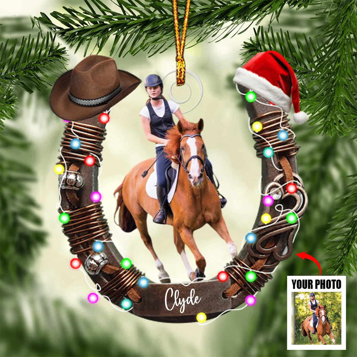 Custom Photo Gifts For A Horse Lovers Christmas Ornament - Image 3