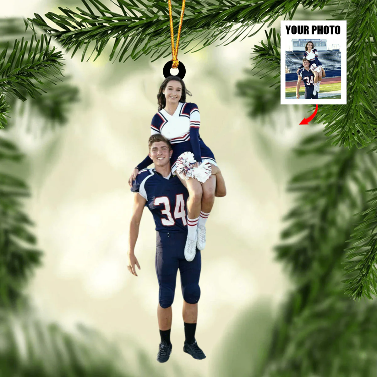 Custom Photo Gifts For American Football Lovers Ornament - Image 2
