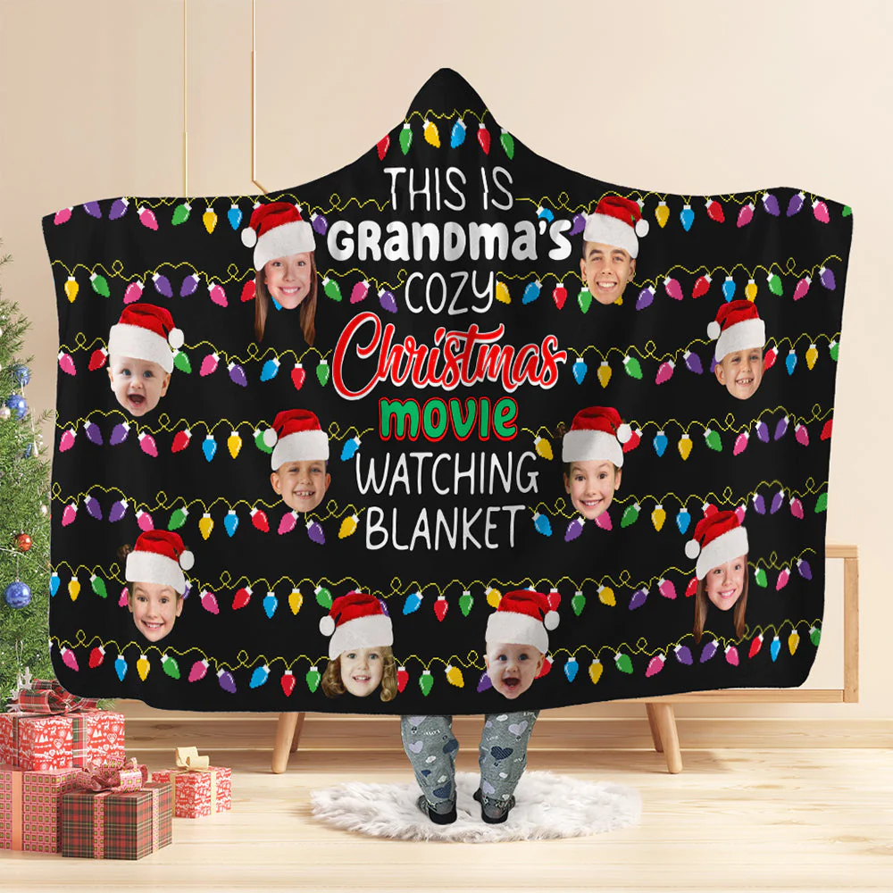 Custom Photo Gifts For Grandma Personalized Wearable Blanket - Image 2