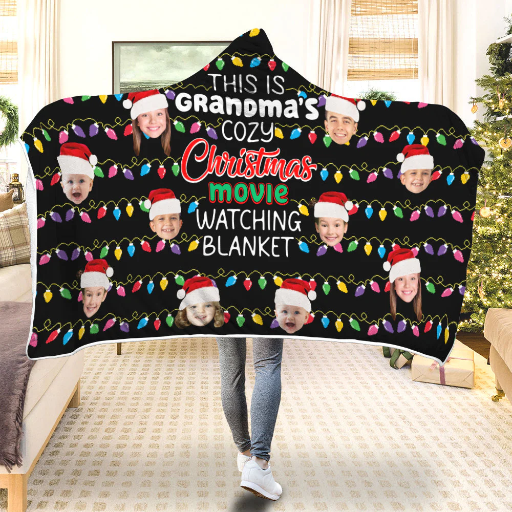 Custom Photo Gifts For Grandma Personalized Wearable Blanket - Image 4